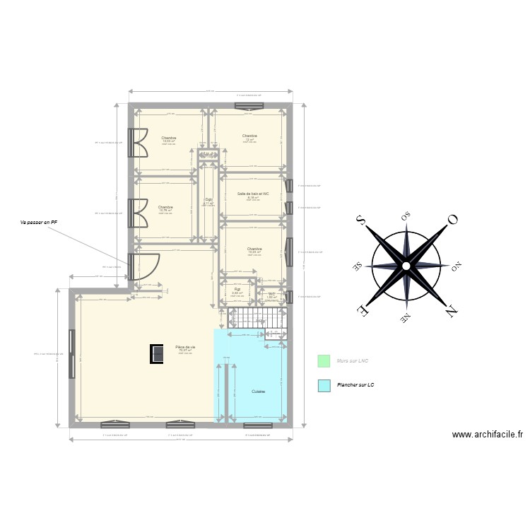 ML24015302 . Plan de 14 pièces et 156 m2