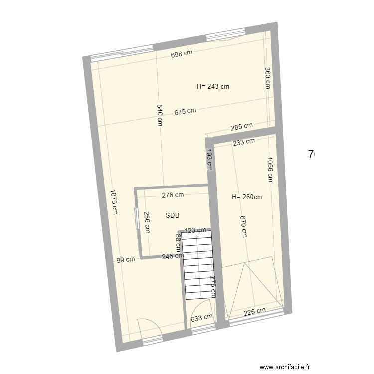 LucienDuffeau. Plan de 1 pièce et 70 m2