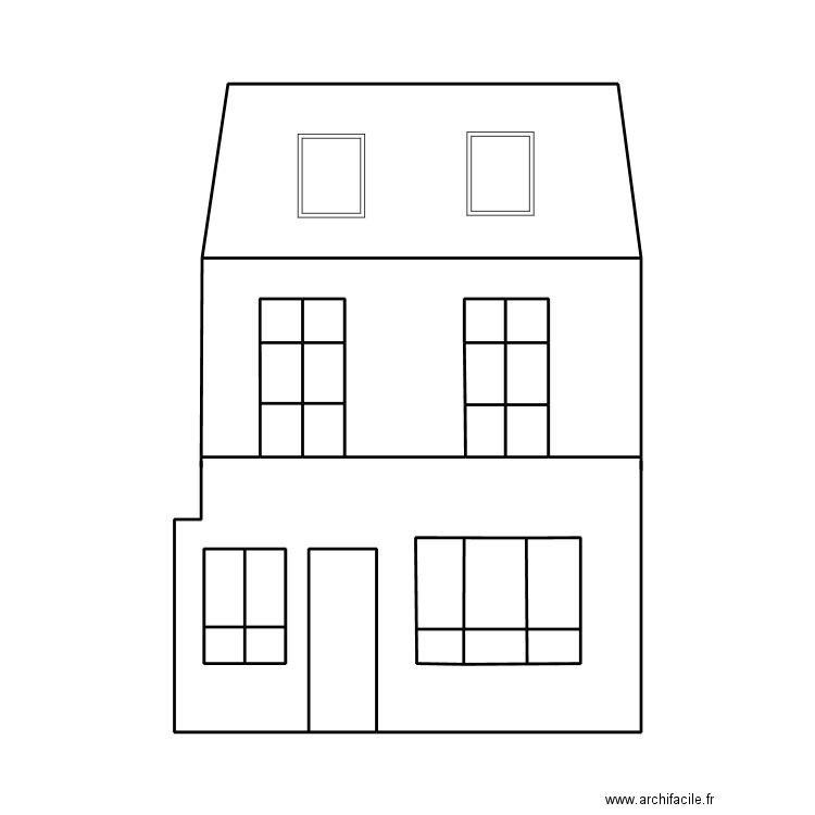 façade nord 2. Plan de 20 pièces et 29 m2