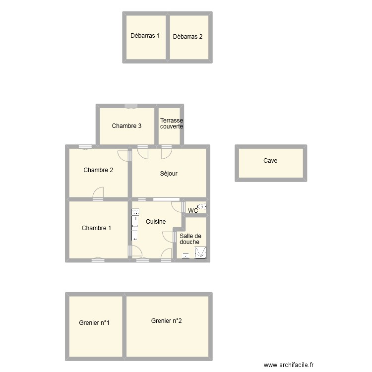 aladenise. Plan de 13 pièces et 175 m2