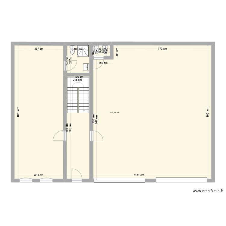 PLAN TAK RDC. Plan de 2 pièces et 157 m2