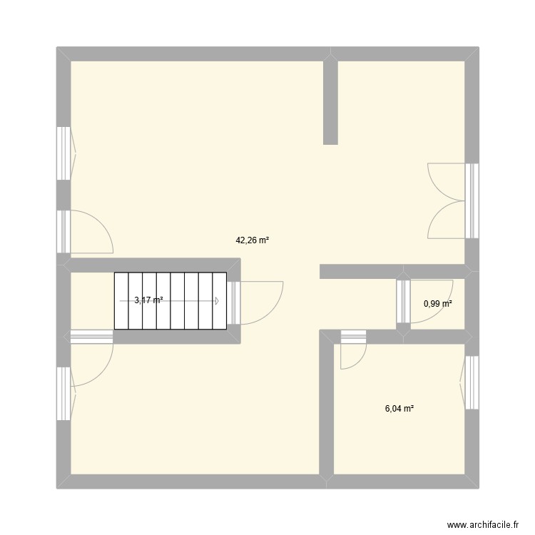 kim. Plan de 4 pièces et 52 m2