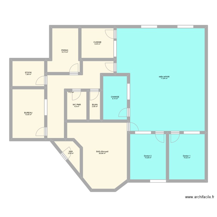 plan aurélien local 3 DINAN. Plan de 13 pièces et 205 m2