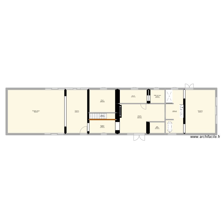 Grange d'amour plan V2 Amenagement. Plan de 11 pièces et 188 m2