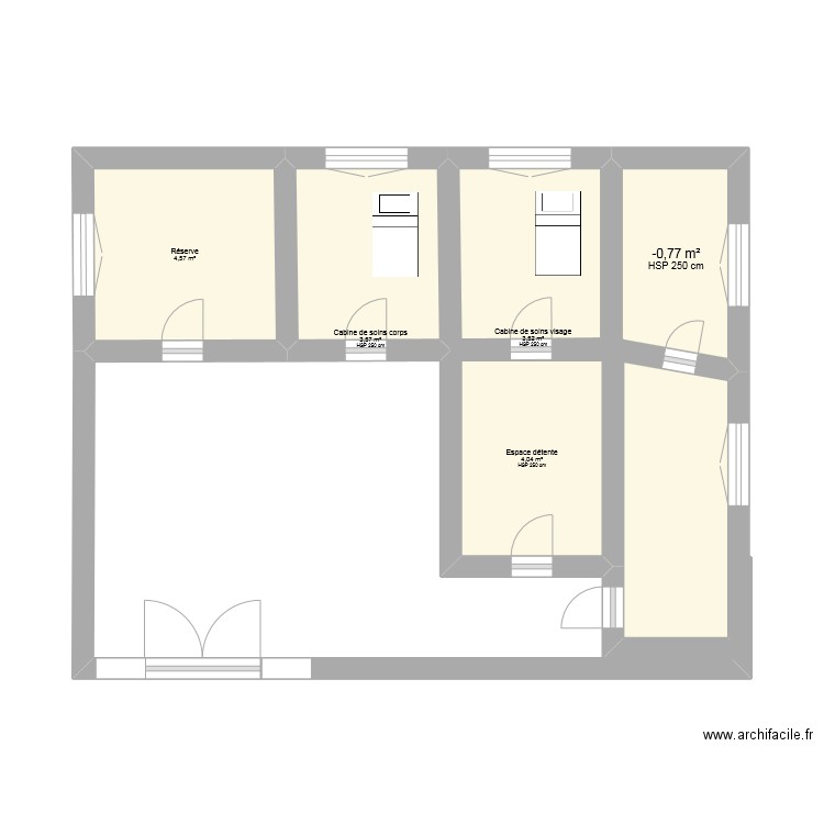 instituts de mes reves. Plan de 5 pièces et 19 m2