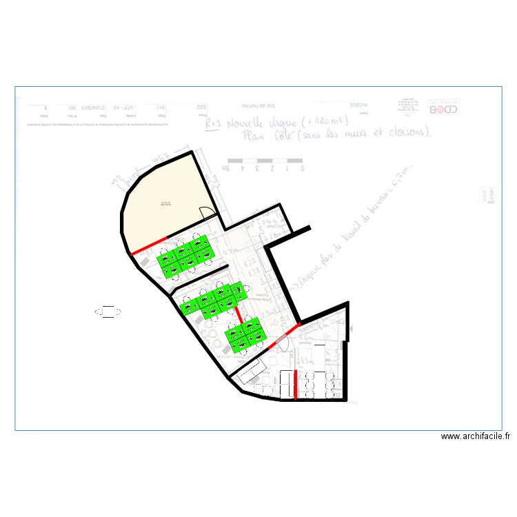 NV vague. Plan de 1 pièce et 25 m2