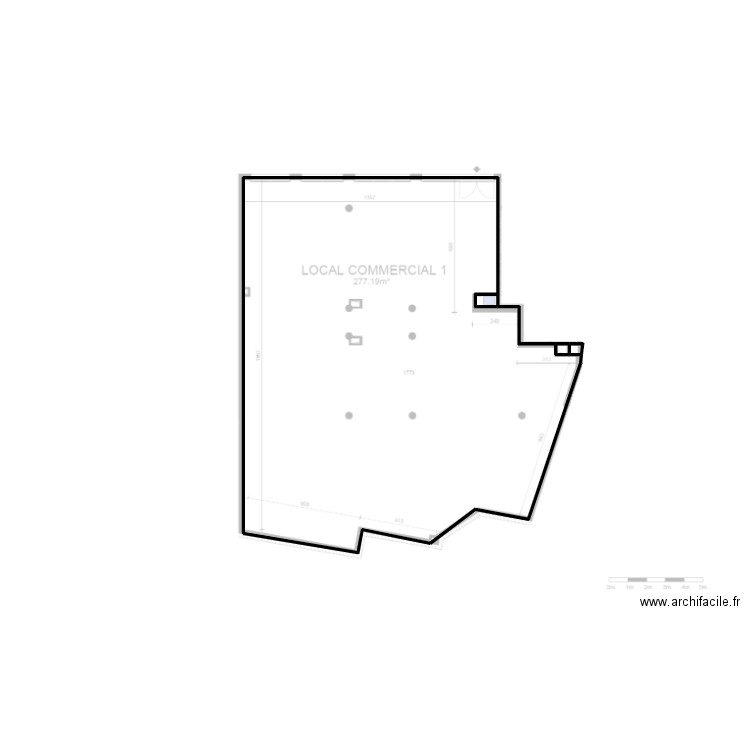 50965-croquis rdc. Plan de 4 pièces et 159 m2