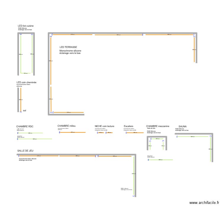 Eclairages LED LA RONA. Plan de 0 pièce et 0 m2