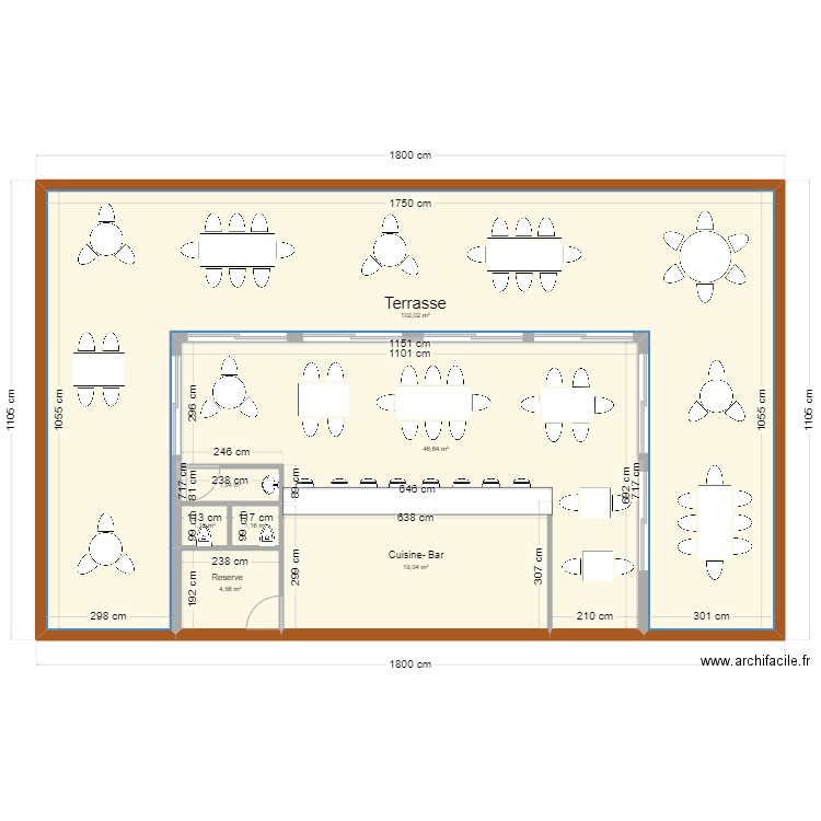 Cramaix resto. Plan de 7 pièces et 176 m2