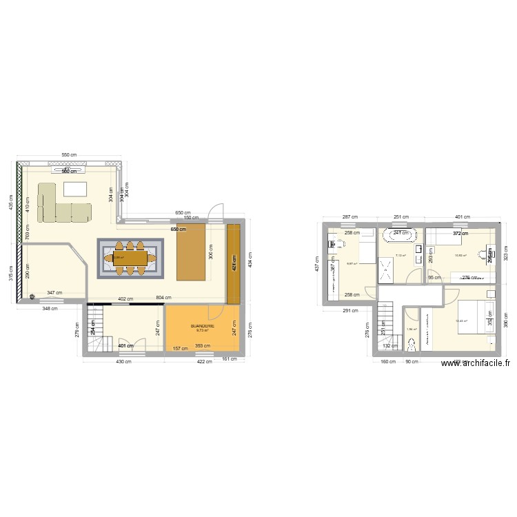 maison 2. Plan de 7 pièces et 125 m2