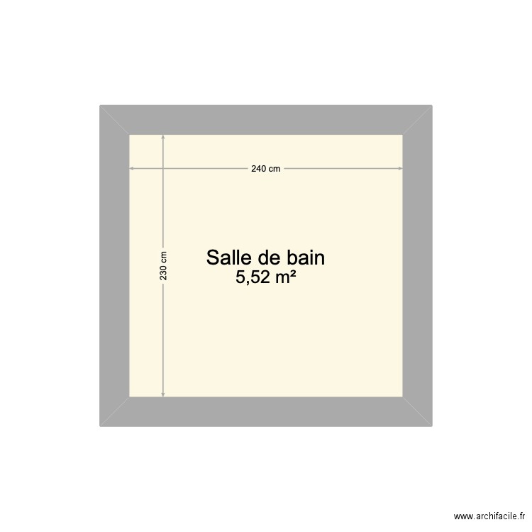 salle bain étage. Plan de 1 pièce et 6 m2