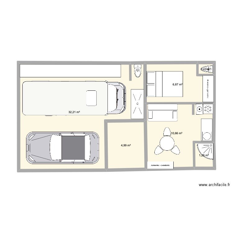 Terrain Berck. Plan de 6 pièces et 56 m2