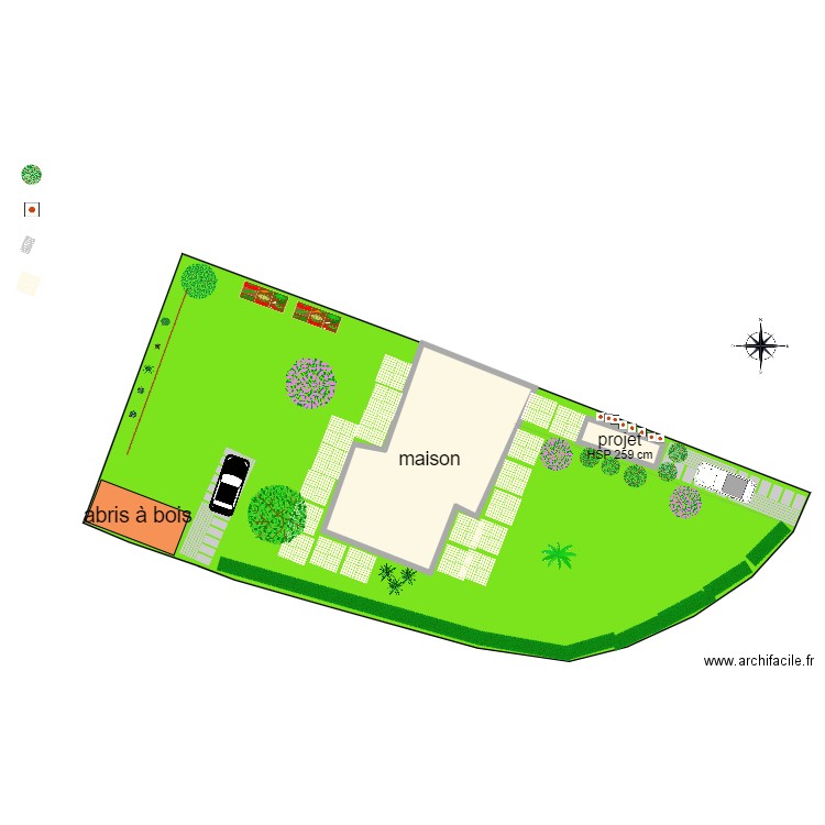 projet. Plan de 2 pièces et 117 m2