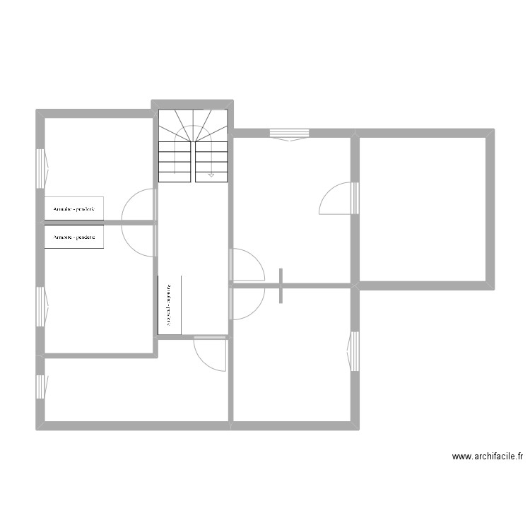 rpd. Plan de 6 pièces et 56 m2