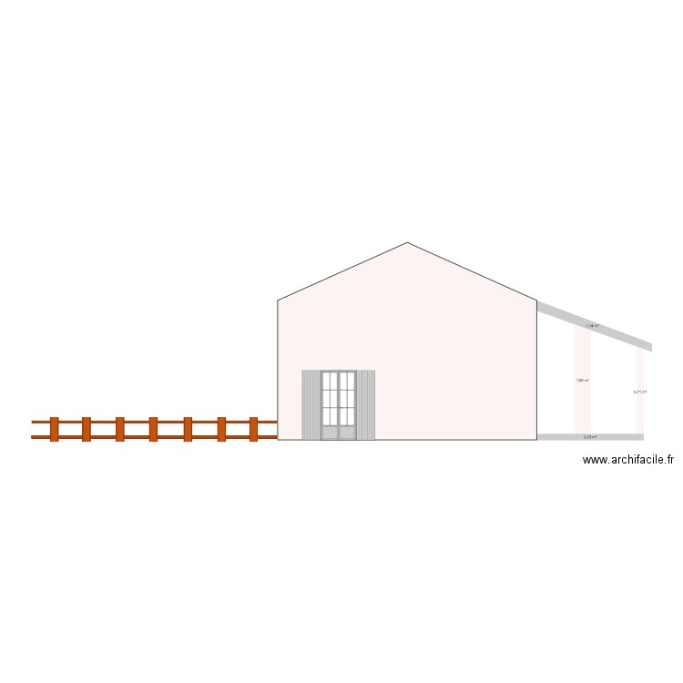 façade ouest. Plan de 0 pièce et 0 m2