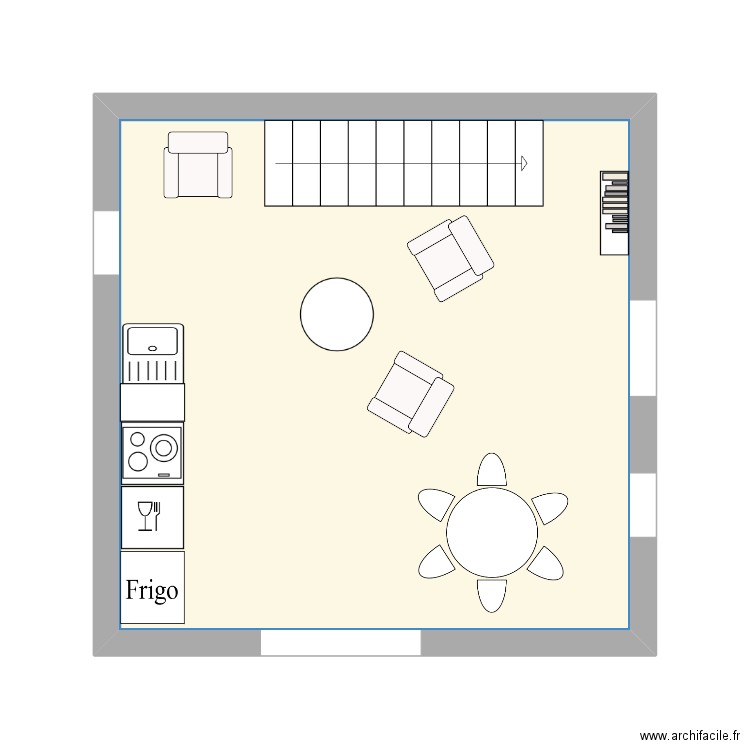 plan cuisine village . Plan de 1 pièce et 23 m2