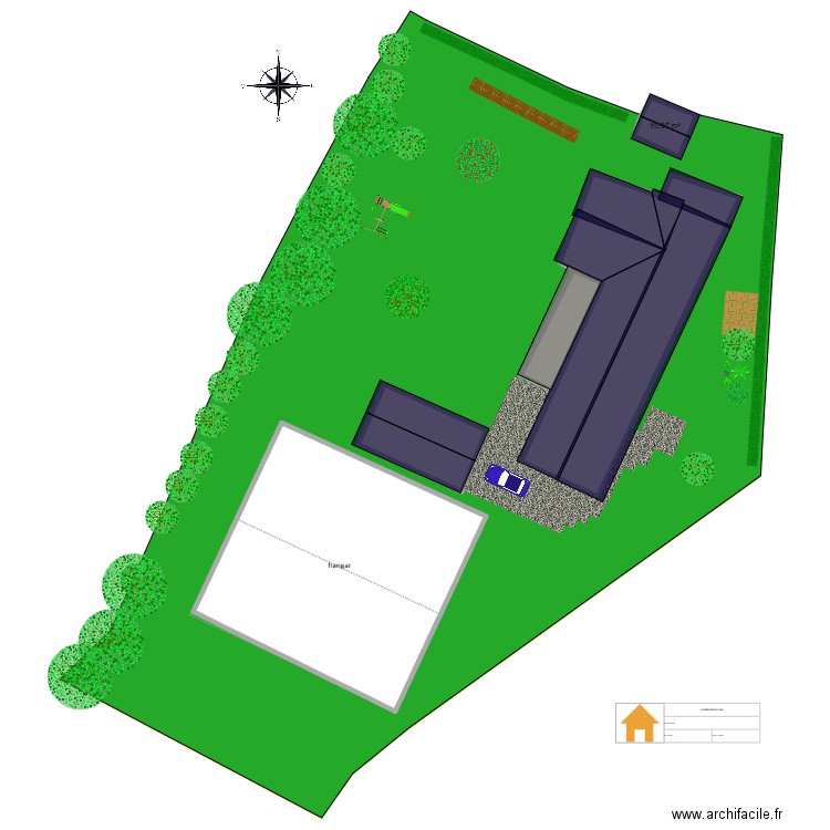 projet modification garage en pièce de vie. Plan de 5 pièces et 746 m2