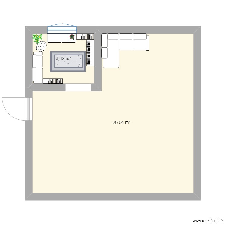 appart paris art. Plan de 2 pièces et 30 m2