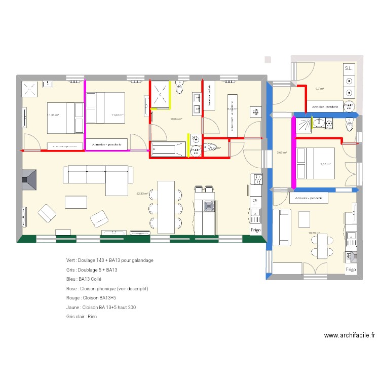 MAISON 9 12 plac.. Plan de 11 pièces et 138 m2