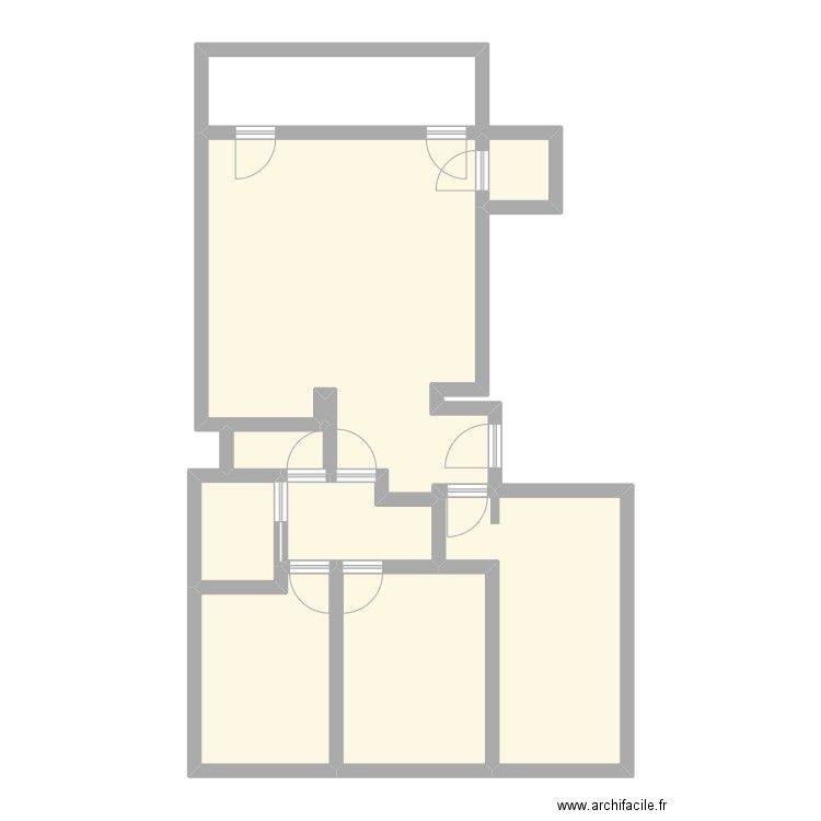 Appartement maman. Plan de 9 pièces et 78 m2