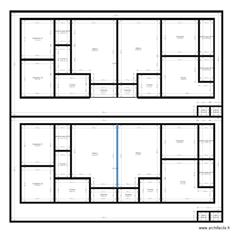 CLAUDIA RDC 3. Plan de 34 pièces et 639 m2