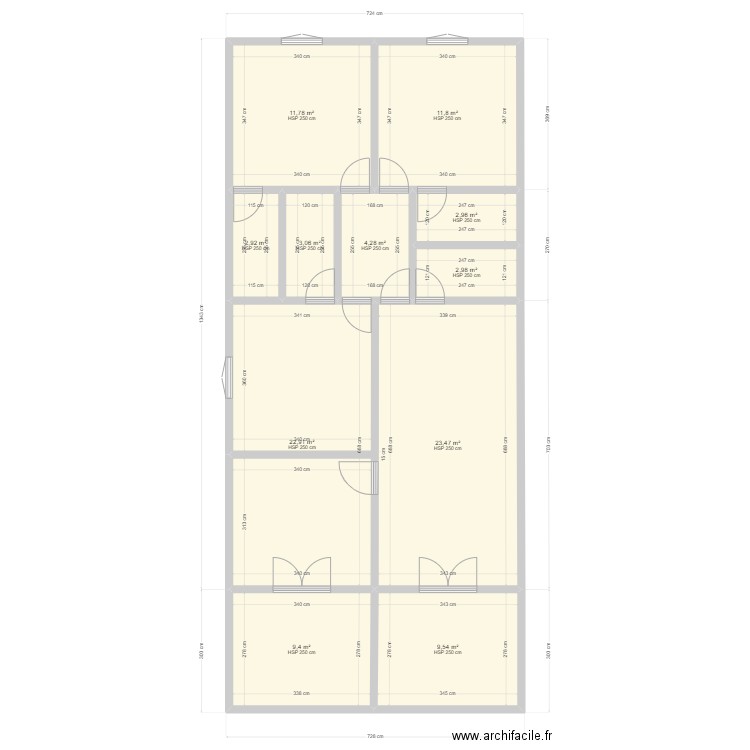 T3 BOUAKE. Plan de 11 pièces et 105 m2