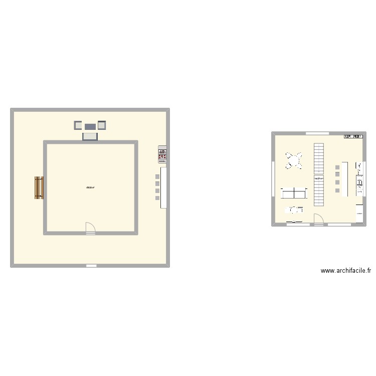 m aisoneau. Plan de 3 pièces et 282 m2