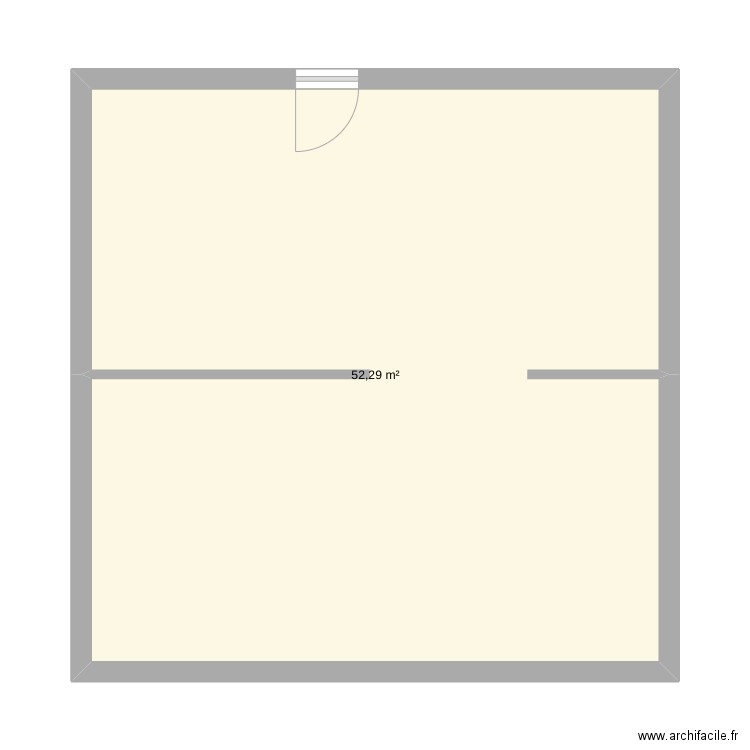 cave. Plan de 1 pièce et 52 m2