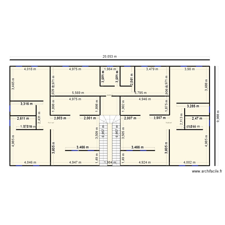 r+2 2024/2025. Plan de 3 pièces et 197 m2