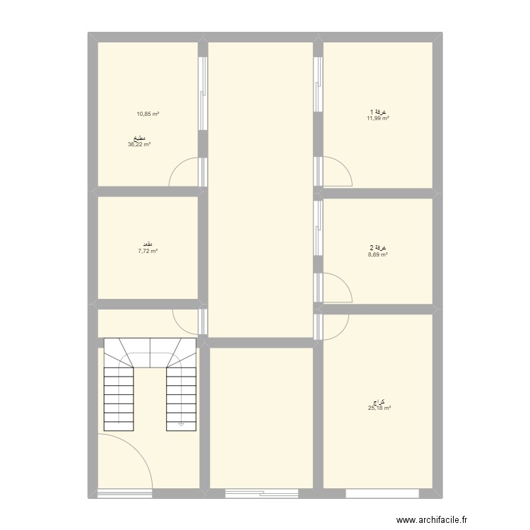 plan initial. Plan de 6 pièces et 101 m2