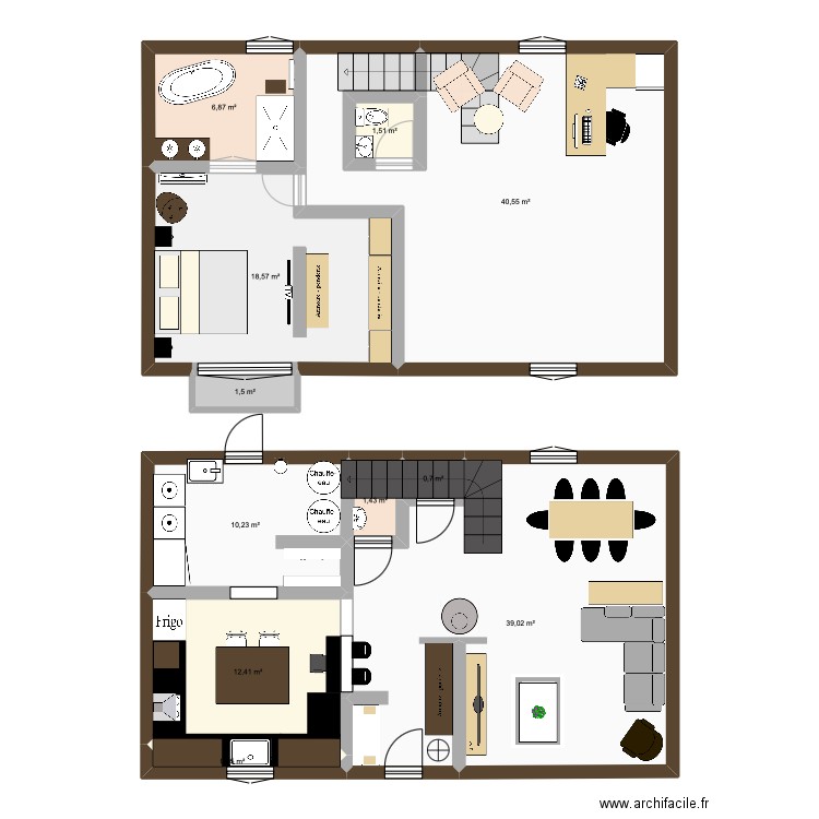 baptiste marc la tour . Plan de 11 pièces et 134 m2