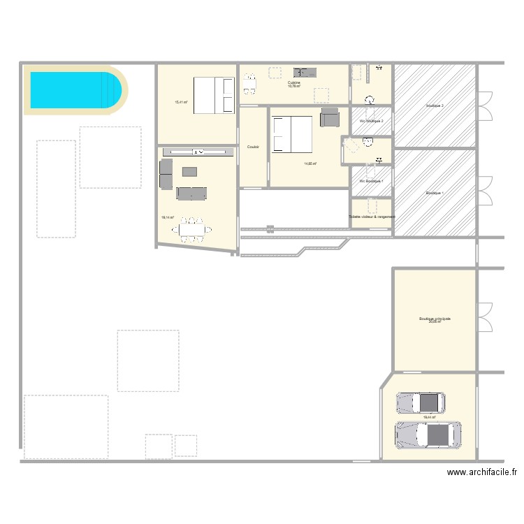 Villa Auri Aura. Plan de 14 pièces et 154 m2