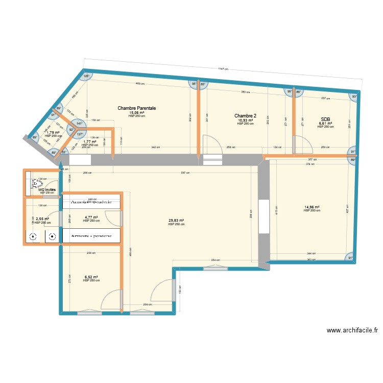 257 Forbin PROJET V2. Plan de 11 pièces et 96 m2