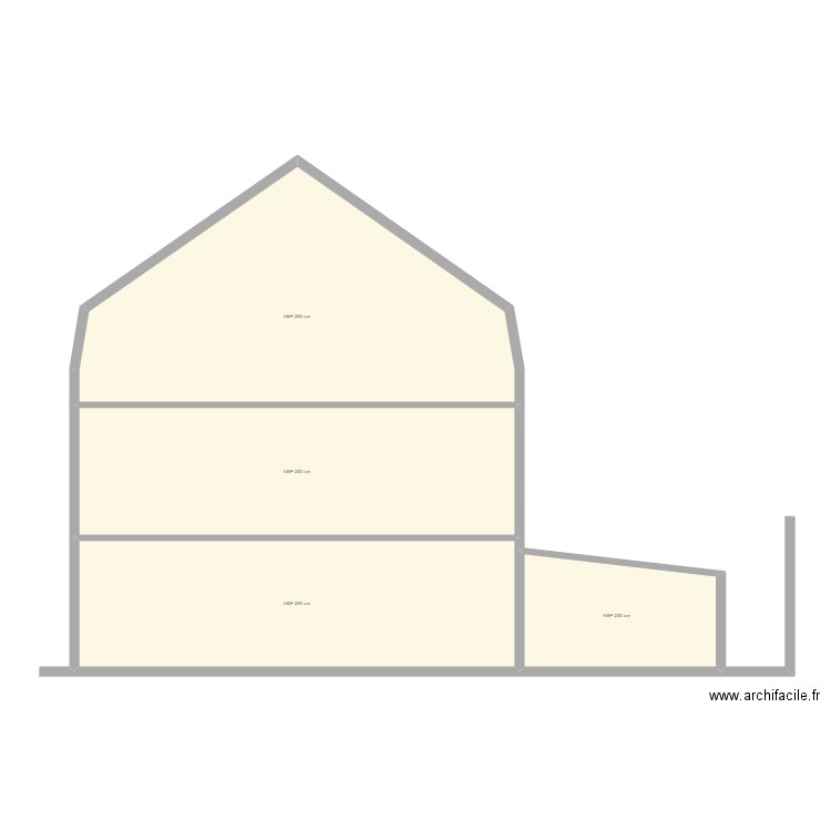 plan de coupe implantation profil GFP. Plan de 4 pièces et 123 m2