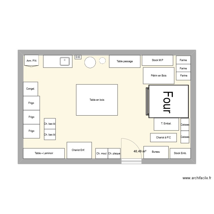 laboQuarroz. Plan de 1 pièce et 40 m2