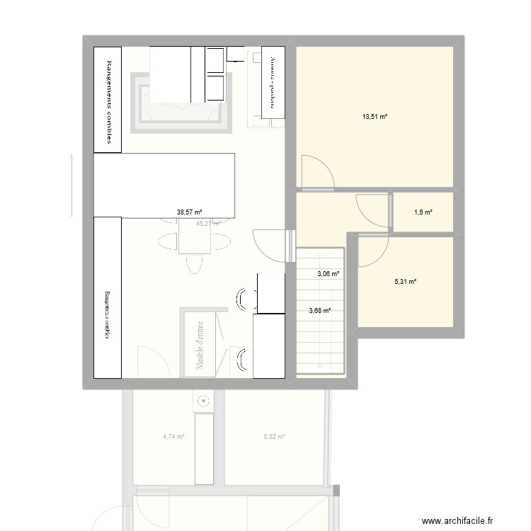 PROJET BROMBLET MANCHOT. Plan de 11 pièces et 153 m2