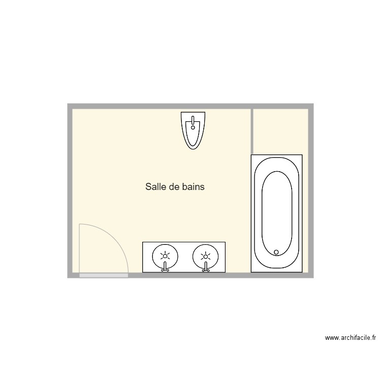 Plan avant travaux Menez sdb 1er. Plan de 1 pièce et 8 m2