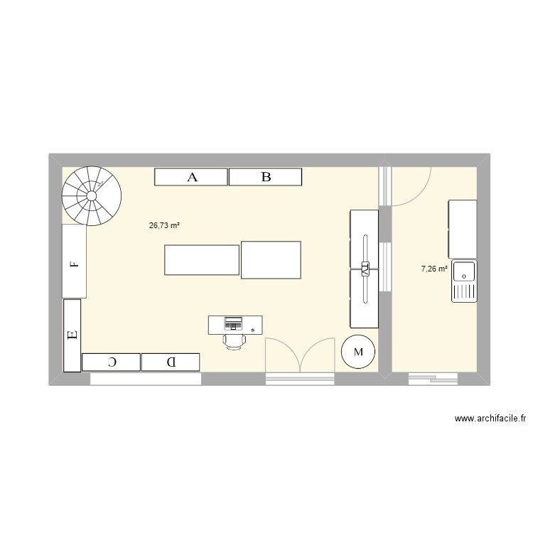 dfvbn,. Plan de 2 pièces et 34 m2