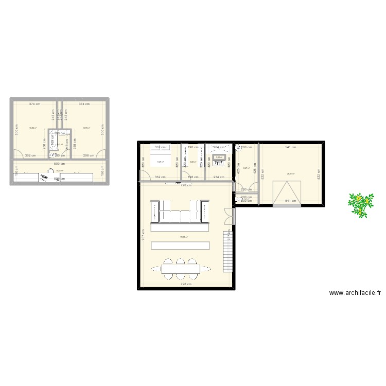 LOFT. Plan de 13 pièces et 190 m2