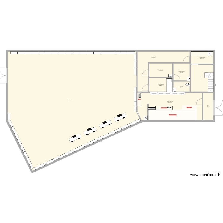 local 4B Bis. Plan de 10 pièces et 361 m2