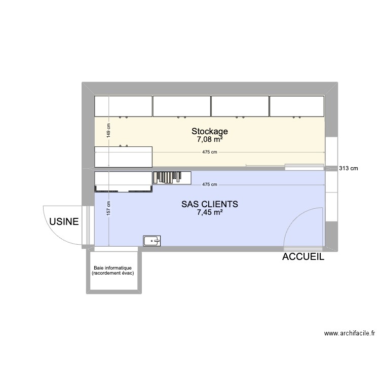 SOMATER SAS CLIENTS. Plan de 2 pièces et 15 m2