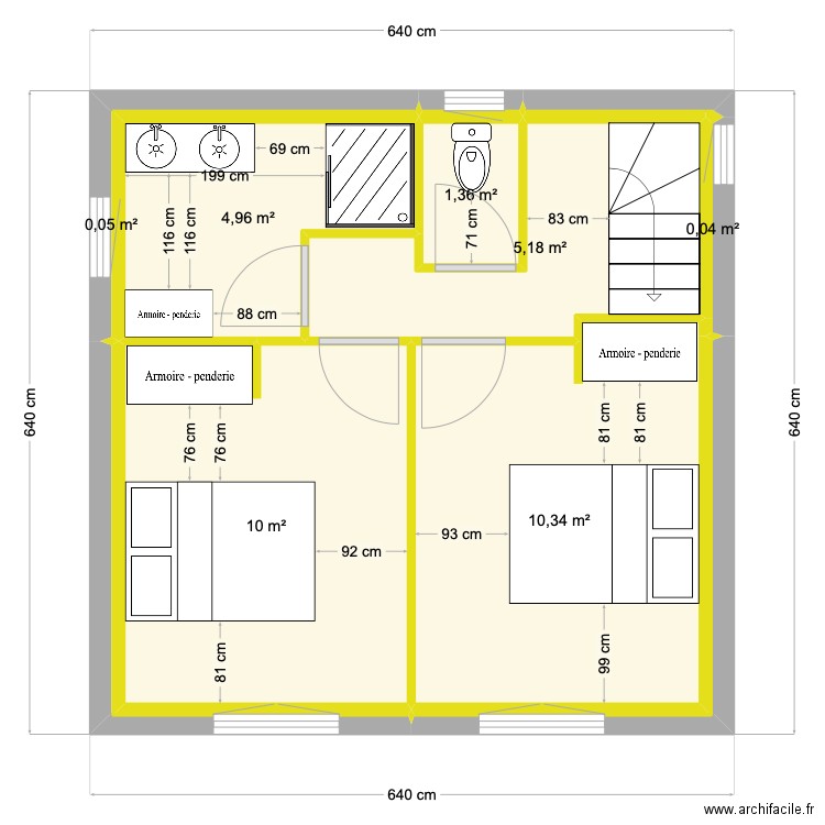 plan V11. Plan de 9 pièces et 32 m2