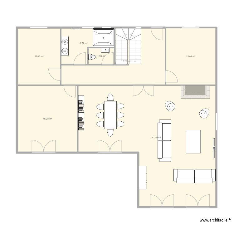 Nouvelle maison . Plan de 7 pièces et 130 m2