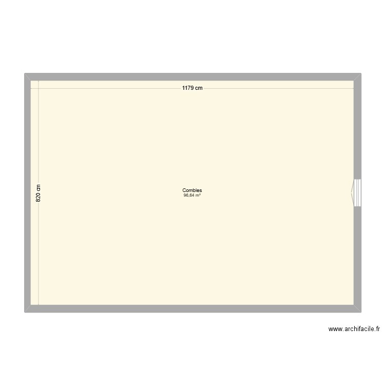 VARNIER combles. Plan de 1 pièce et 97 m2