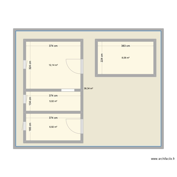 kodio. Plan de 5 pièces et 111 m2