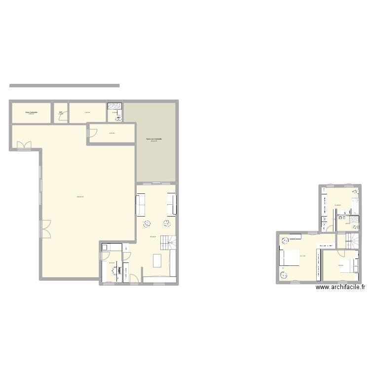 aucard. Plan de 14 pièces et 306 m2