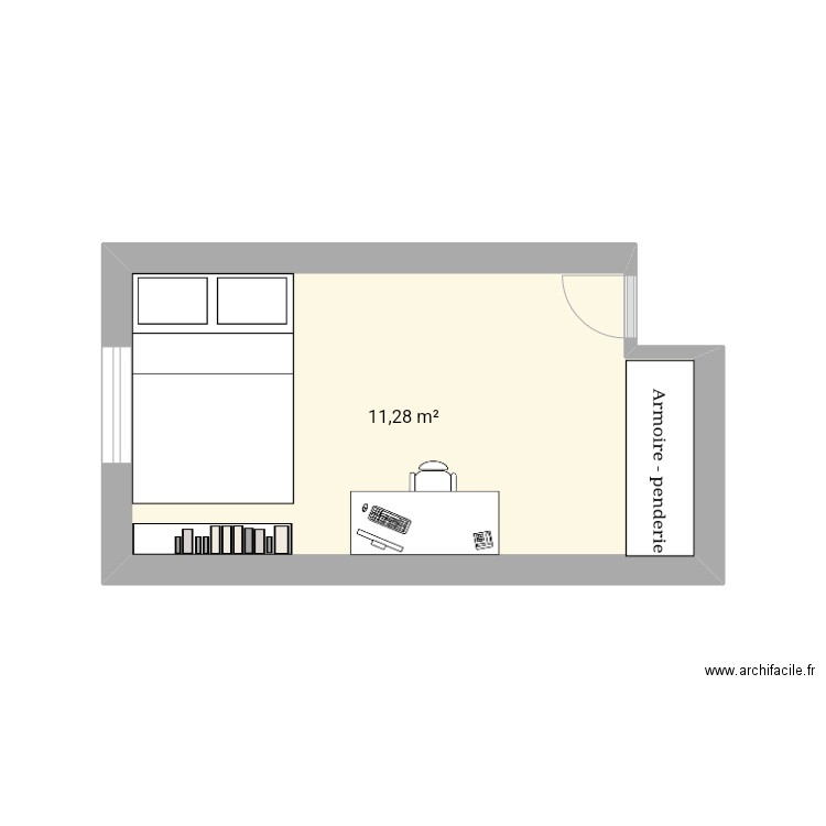 Eliot. Plan de 1 pièce et 11 m2