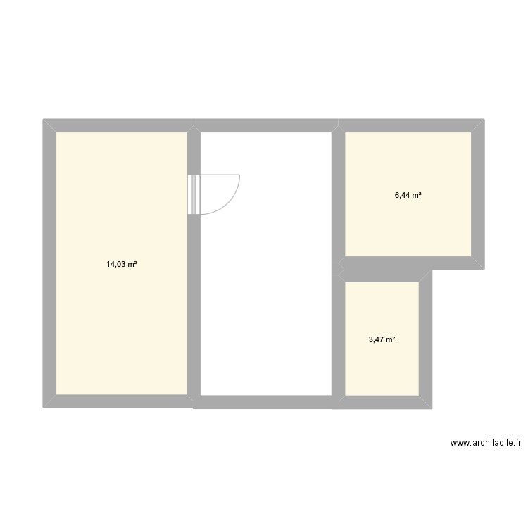 maison riz. Plan de 3 pièces et 24 m2