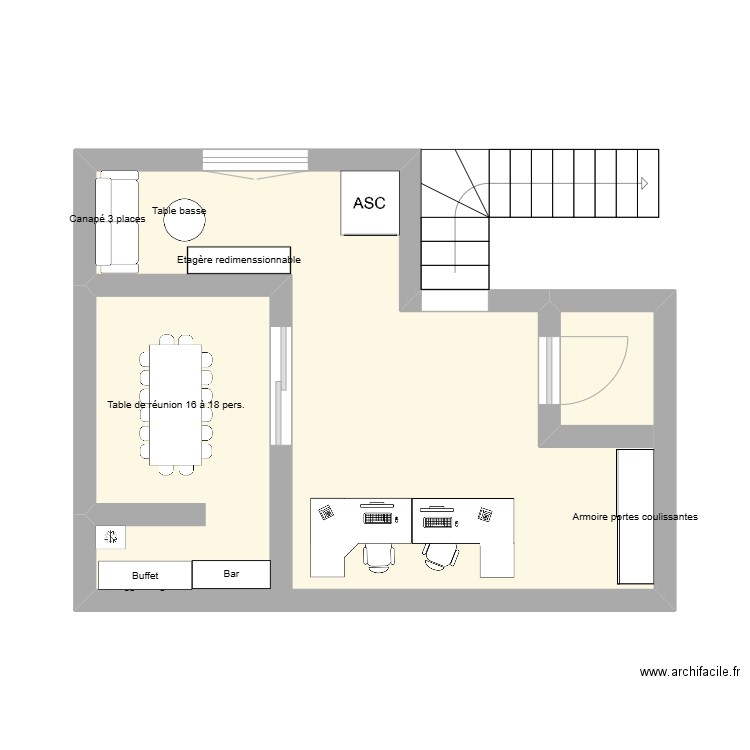 ORDITECH ACCUEIL. Plan de 1 pièce et 25 m2