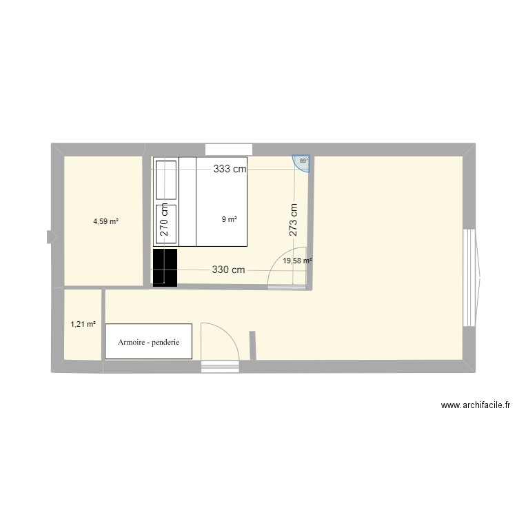 APPARTEMENT ISA. Plan de 4 pièces et 45 m2